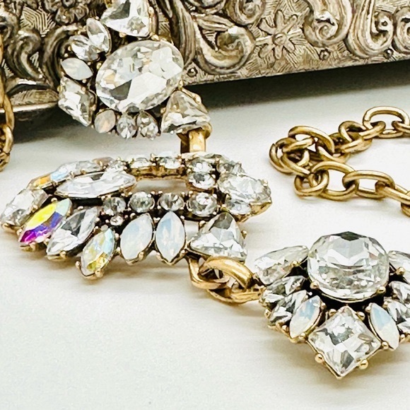 🔥 Vintage J. Crew Crystal Statement Necklace - Picture 7 of 16